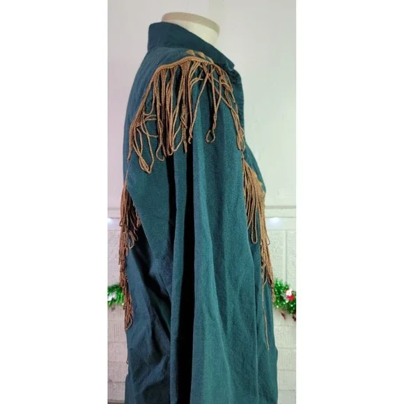 I Love Cowboys Out West Country Western Shirt Tassels Embroidered Button Up Med - Picture 4 of 14